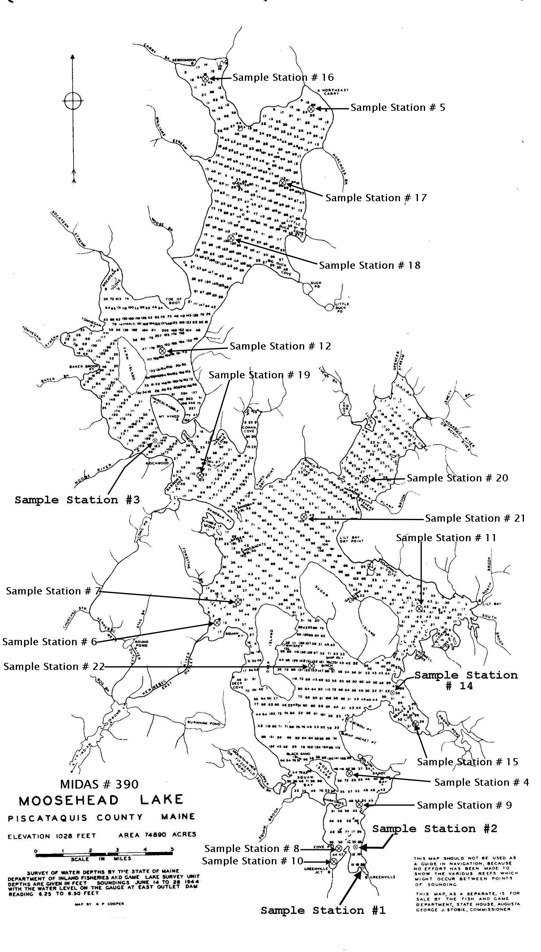 Moosehead Lake Depth Chart