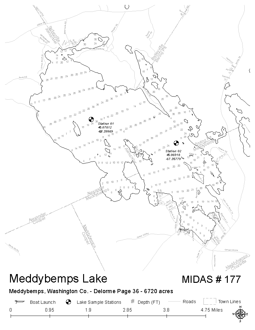 Sebasticook Lake Depth Chart