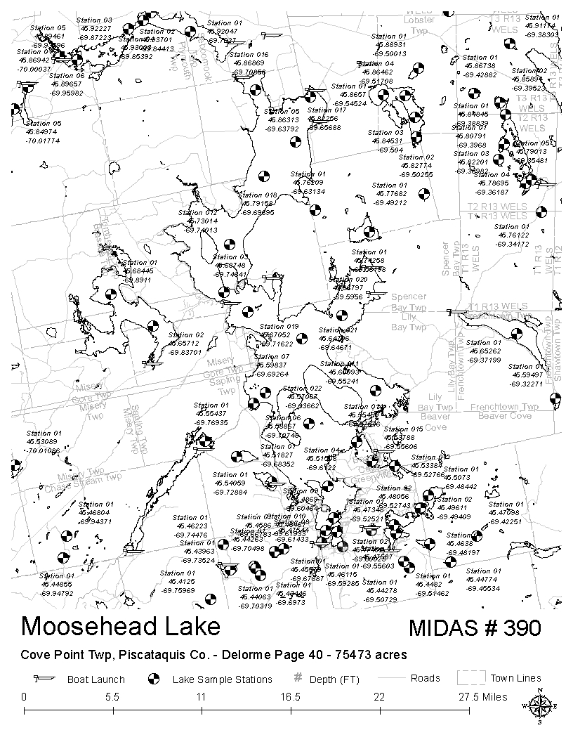 Moosehead Lake Depth Chart