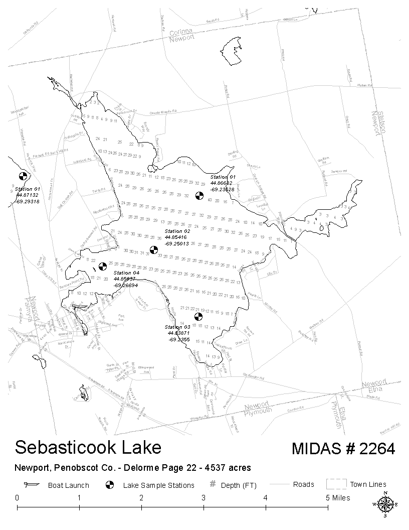 Sebasticook Lake Depth Chart