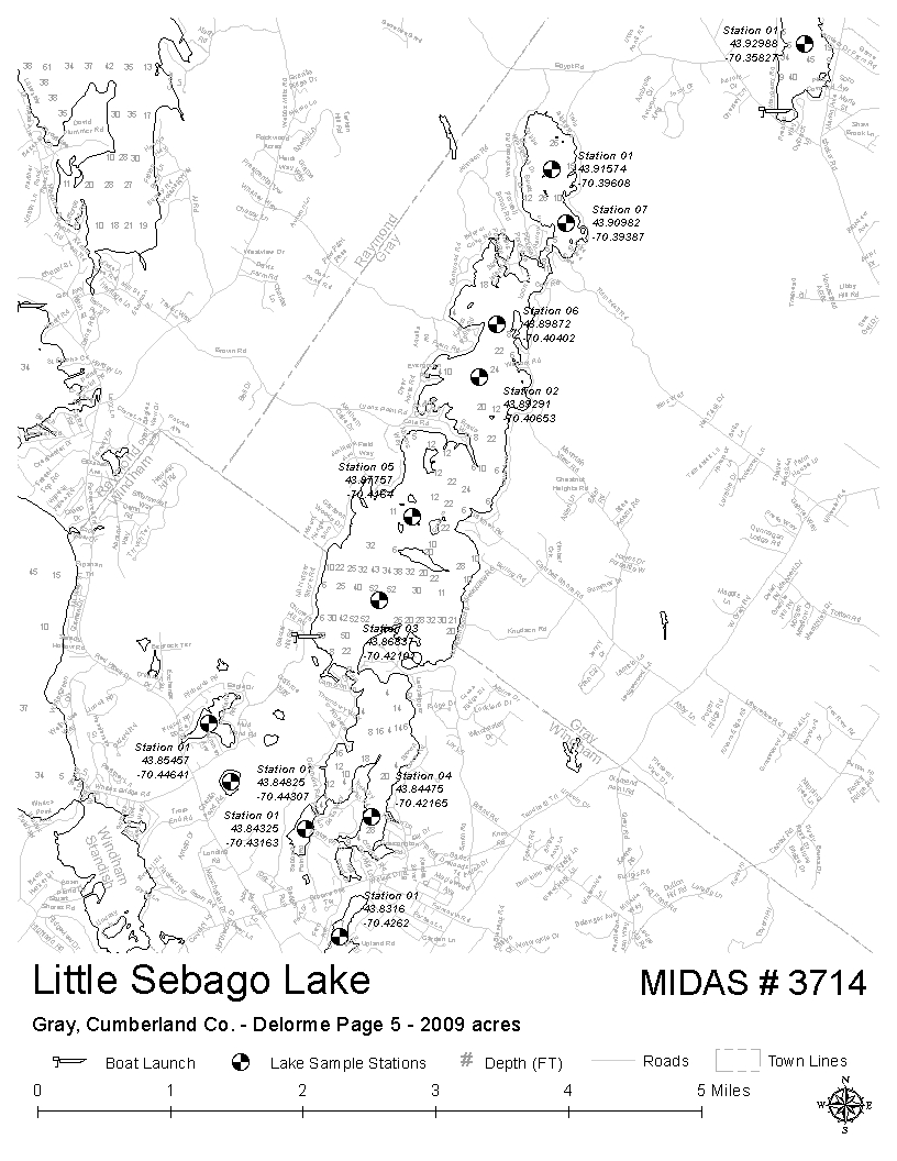 Little Sebago Lake Depth Chart