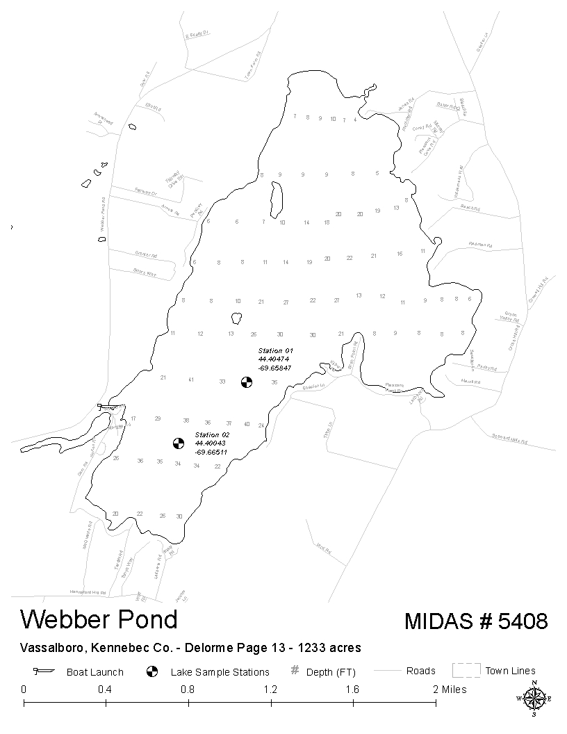 Lake Overview - Webber Pond - Vassalboro, Kennebec, Maine - Lakes of Maine
