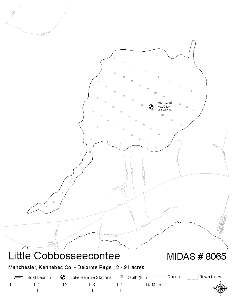 Cobbosseecontee Lake Depth Chart