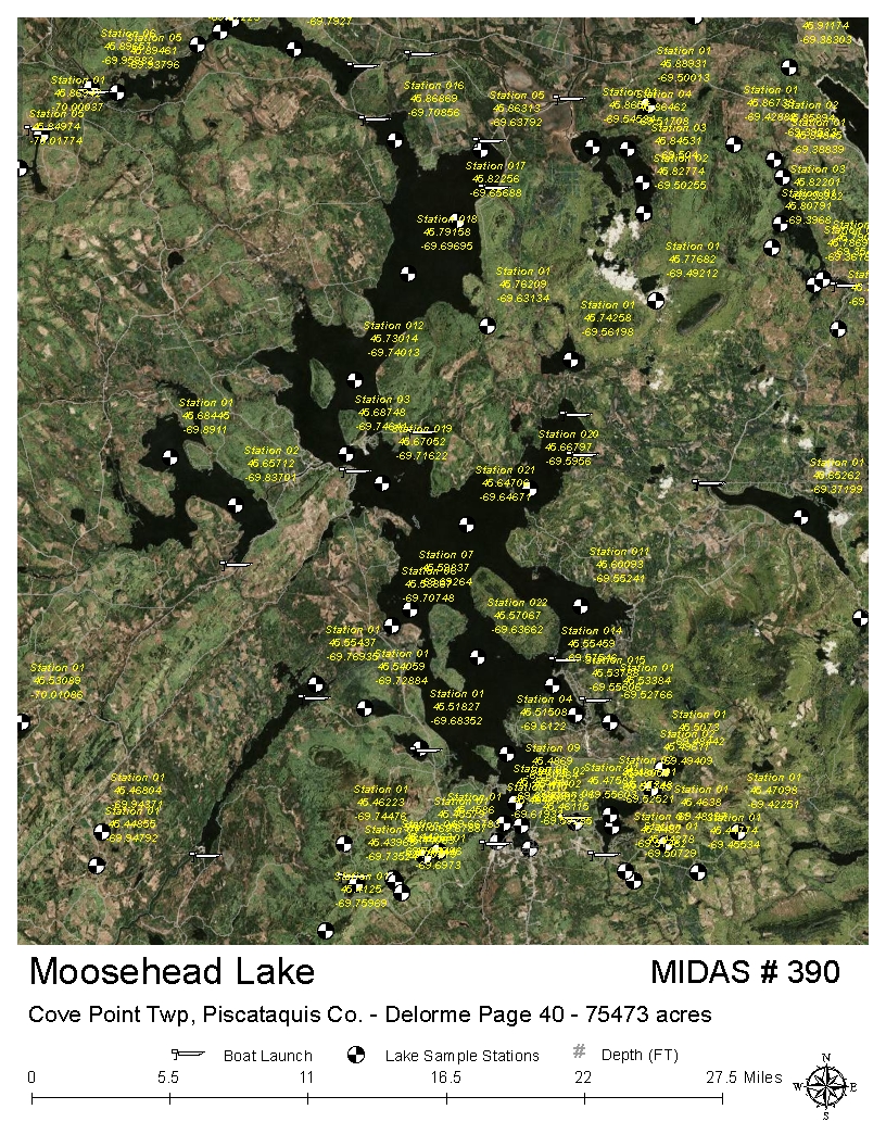 Moosehead Lake Depth Chart