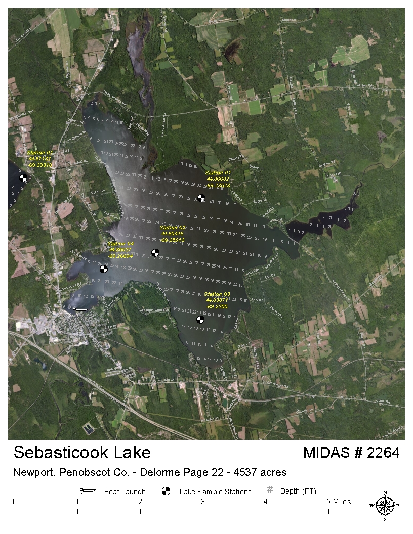 Sebasticook Lake Depth Chart