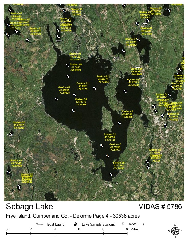 Sebago Lake Depth Chart